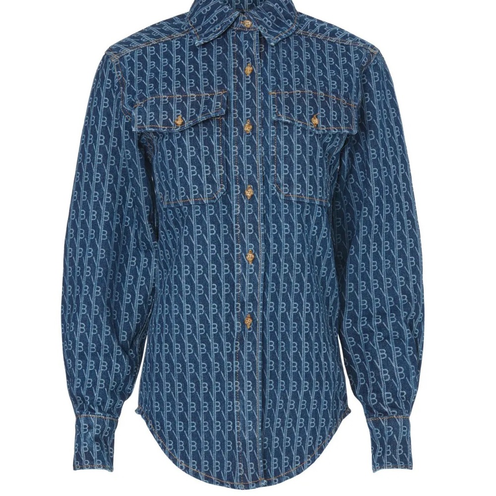 Victoria Beckham Blue Denim Shirt Jacket